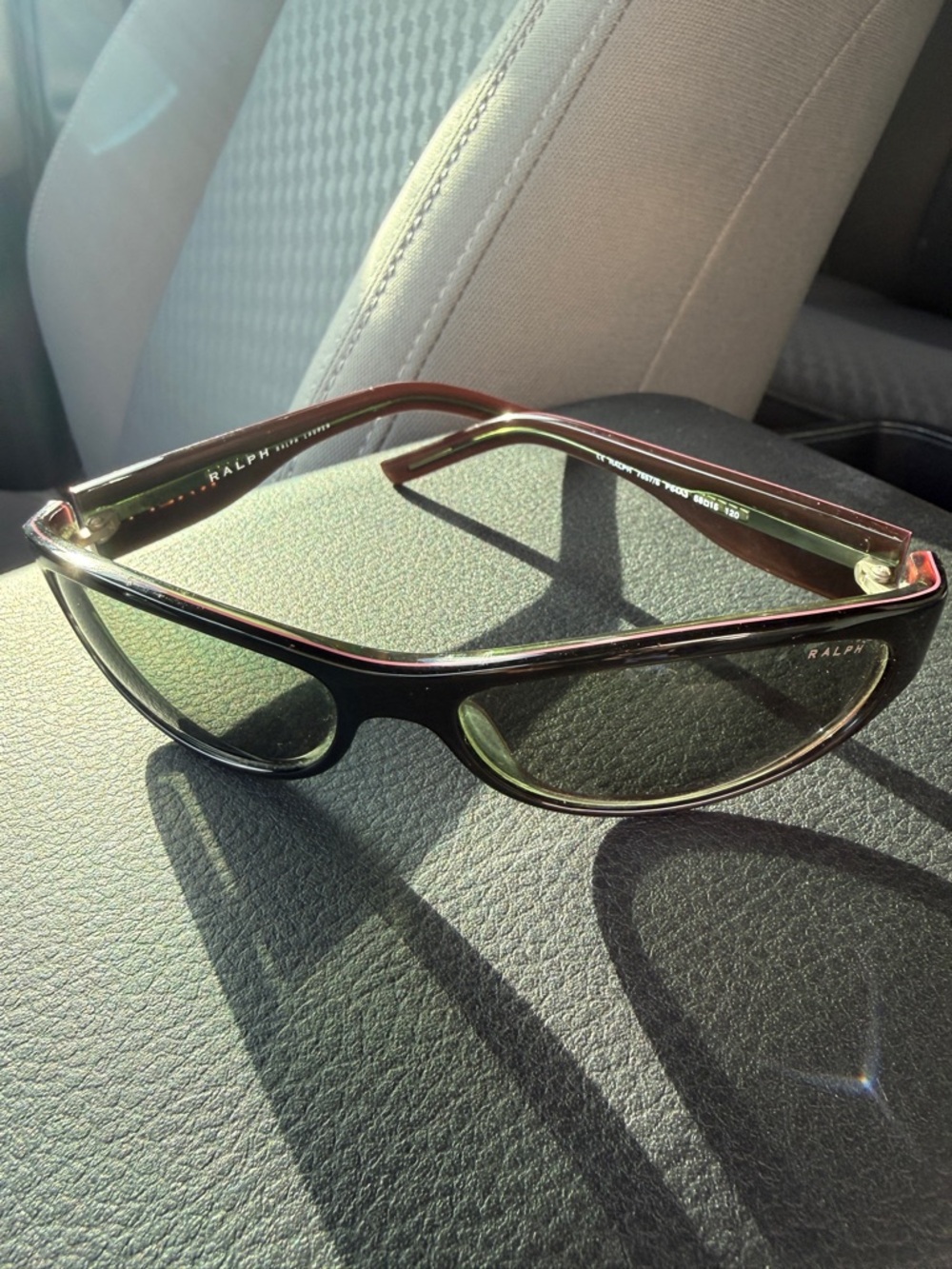 Ralph Lauren Sleek Cat-Eye Sunglasses in Dark Red and Black